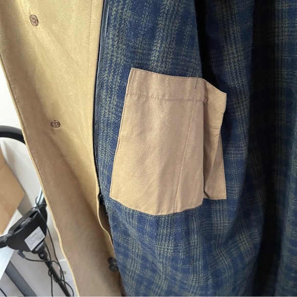 VTG BILL BLASS Men’s Faux Belted Suede Trench Coat Zip-In Quilted Lining, 42L - Picture 6 of 16